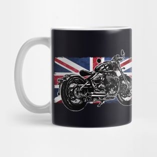 Bobber Bikies, Vintage Motorcycle Bike & Union Jack Mug